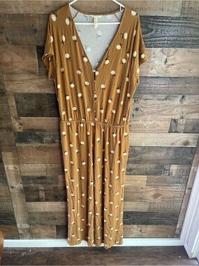 Matilda Jane Mustard Floral V-Neck Maxi Dress